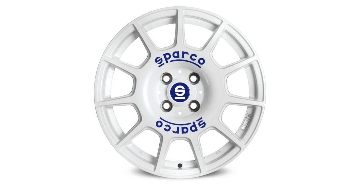 Jante ALU, SPARCO TERRA  WHITE + BLUE LETTERING, 7.50X17 5/100 ET48, Alésage 63.4