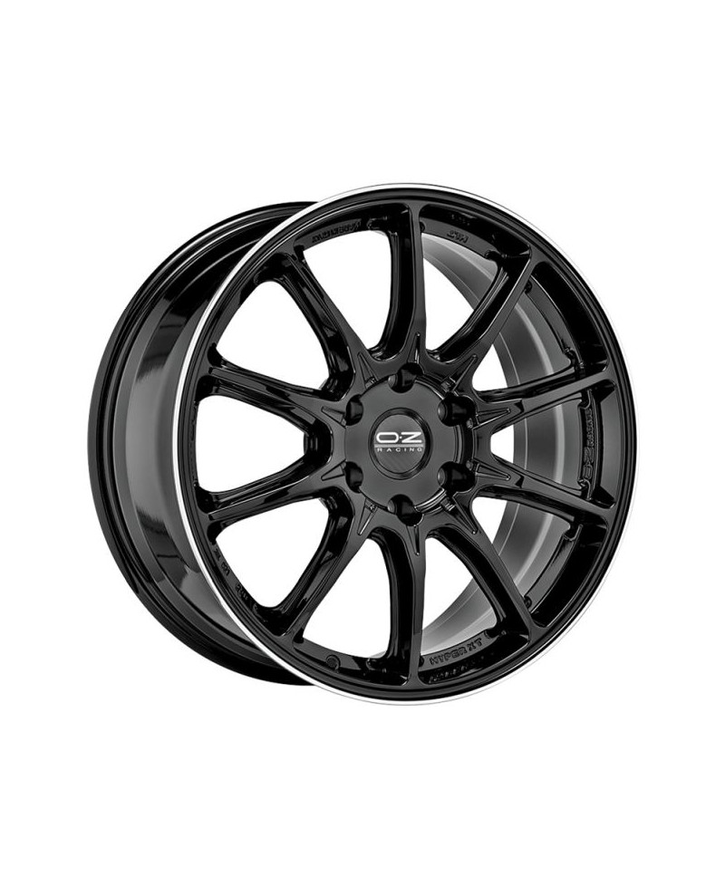 Jante ALU, OZ Hyper XT HLT  Noir brillant ,Liseré poli 9X20 6/114.3 ET38, Alésage 66.1