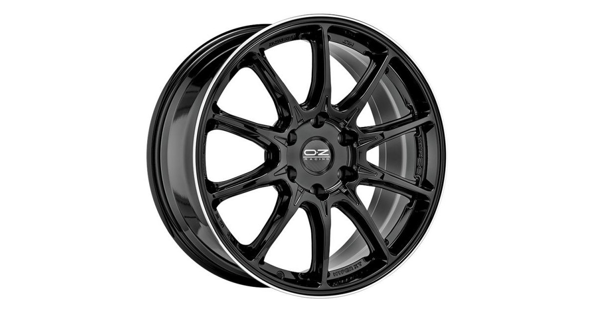Jante ALU, OZ Hyper XT HLT  Noir brillant ,Liseré poli 9X20 6/114.3 ET38, Alésage 66.1