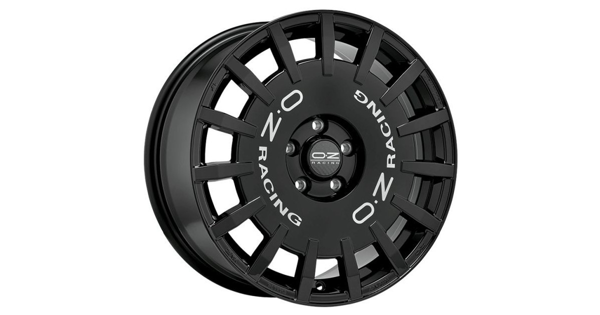 Jante ALU, OZ RALLY Noir brillant ,Lettrage argent 8X19 5/108 ET42, Alésage 75