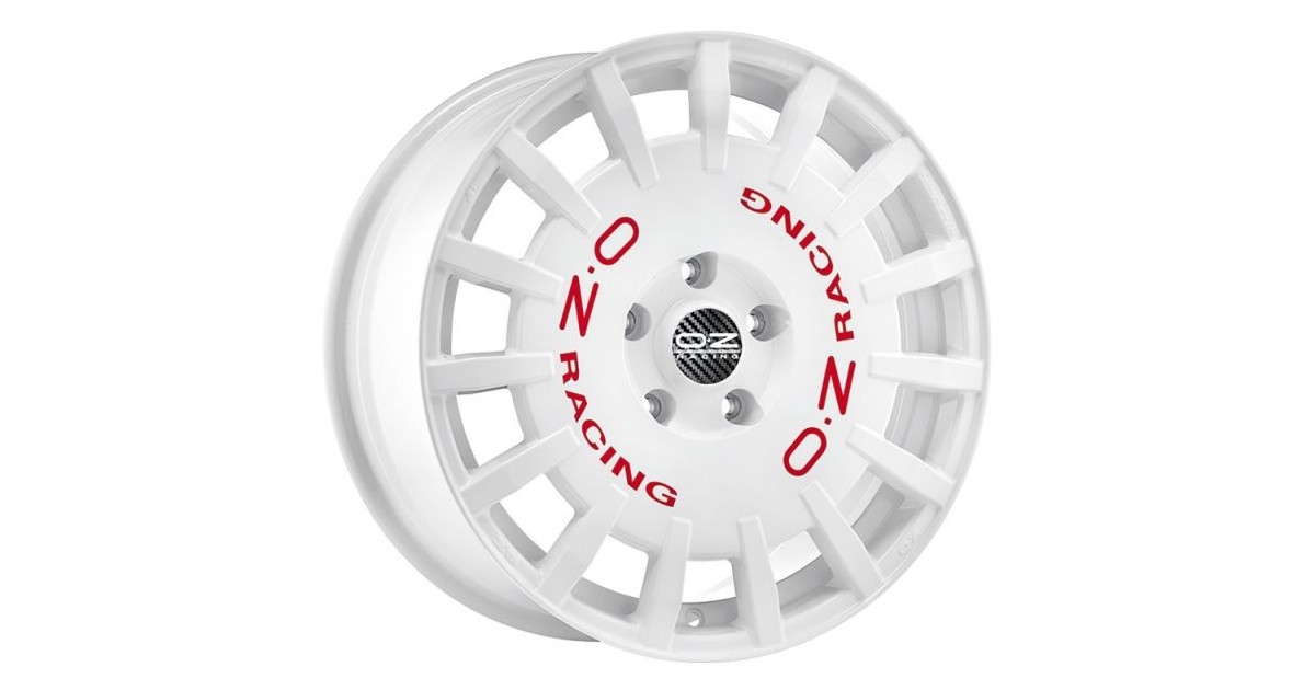 Jante ALU, OZ RALLY RACING  WHITE + RED LETTER  8X17 4/100 ET35, Alésage 68.1