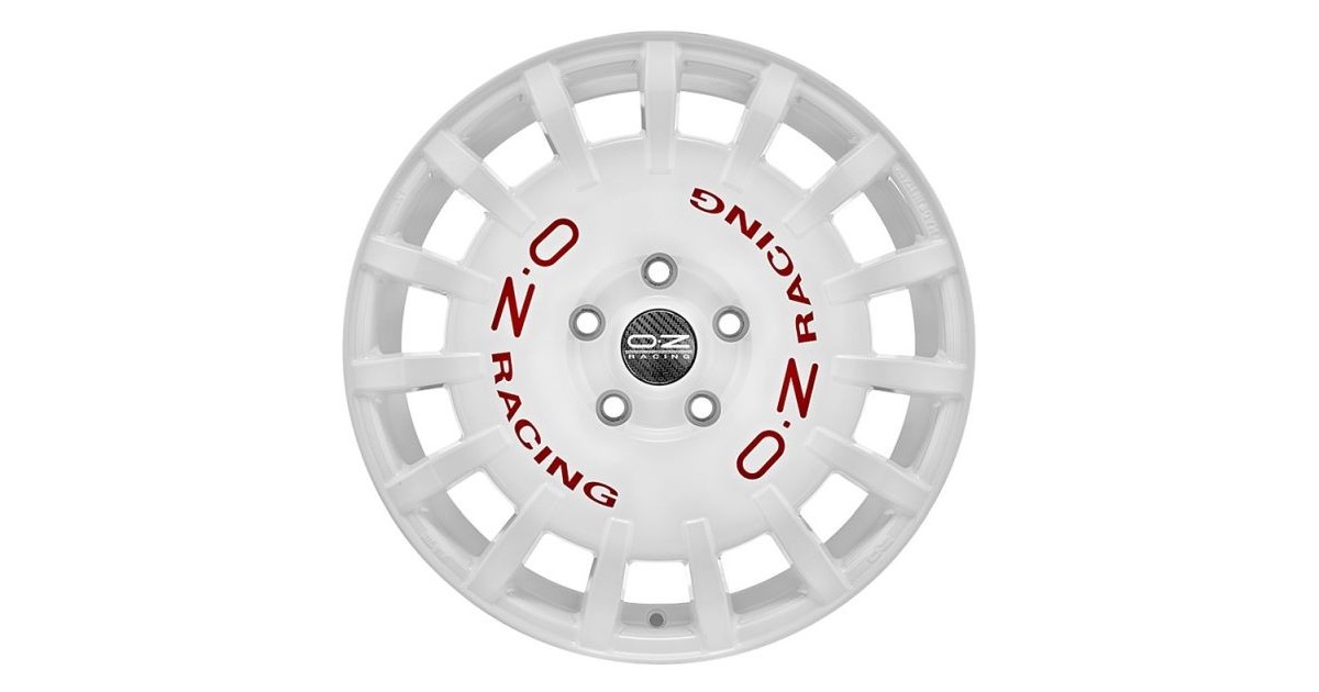 Jante ALU, OZ RALLY RACING  WHITE + RED LETTER  8X18 5/114.3 ET45, Alésage 75