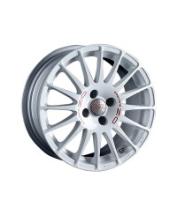 Jante ALU, OZ  SUPERTURISMO WRC WHITE + RED LETTERING 7X16 4/100 ET42, Alésage 68.1