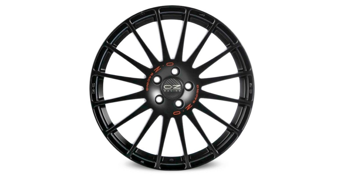 Jante ALU, OZ Superturismo GT - Noir mat , Lettrage rouge 8X17 5/100 ET35, Alésage 68.1
