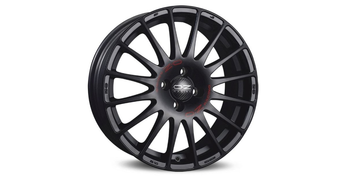 Jante ALU, OZ Superturismo GT - Noir mat , Lettrage rouge 8X17 5/120 ET40, Alésage 72.6
