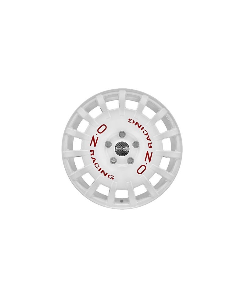 Jante ALU, OZ RALLY R./WI/E45 WHITE + RED LET., 8X17 5/114.30 ET45, Alésage 75