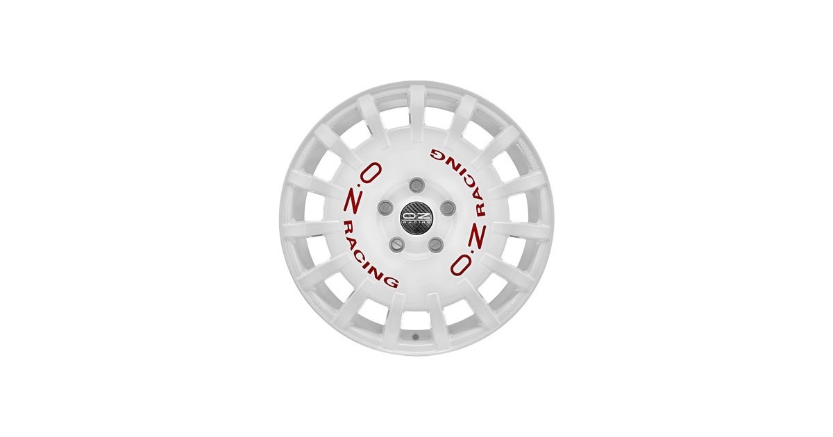 Jante ALU, OZ RALLY R./WI/E45 WHITE + RED LET., 8X17 5/114.30 ET45, Alésage 75