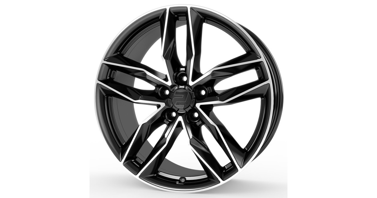 Jante ALU, Wheelworld - 2DRV WH40 SP+ Noir brillant / Face polie 8X19 5/112 ET40, Alésage 66.6