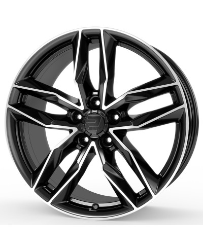 Jante ALU, Wheelworld - 2DRV WH40 SP+ Noir brillant / Face polie 9X20 5/120 ET45, Alésage 65.1
