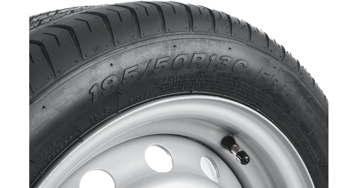 Jante Tole/Acier Roue complète pour remorque (Grise), 4.5X13 4/100 ET30, Alésage 57.1 / Pneu Leao R701 195/50R13C 104/101N
