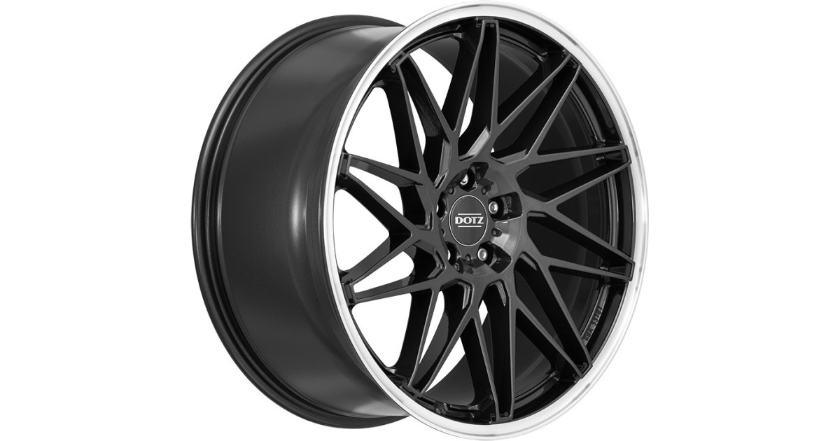 Jante ALU, Dotz Tanaka gunmetal polished lip (Anthracite foncé / Bord poli) 8.5X19 5/ 112 ET25, Alésage 70.1