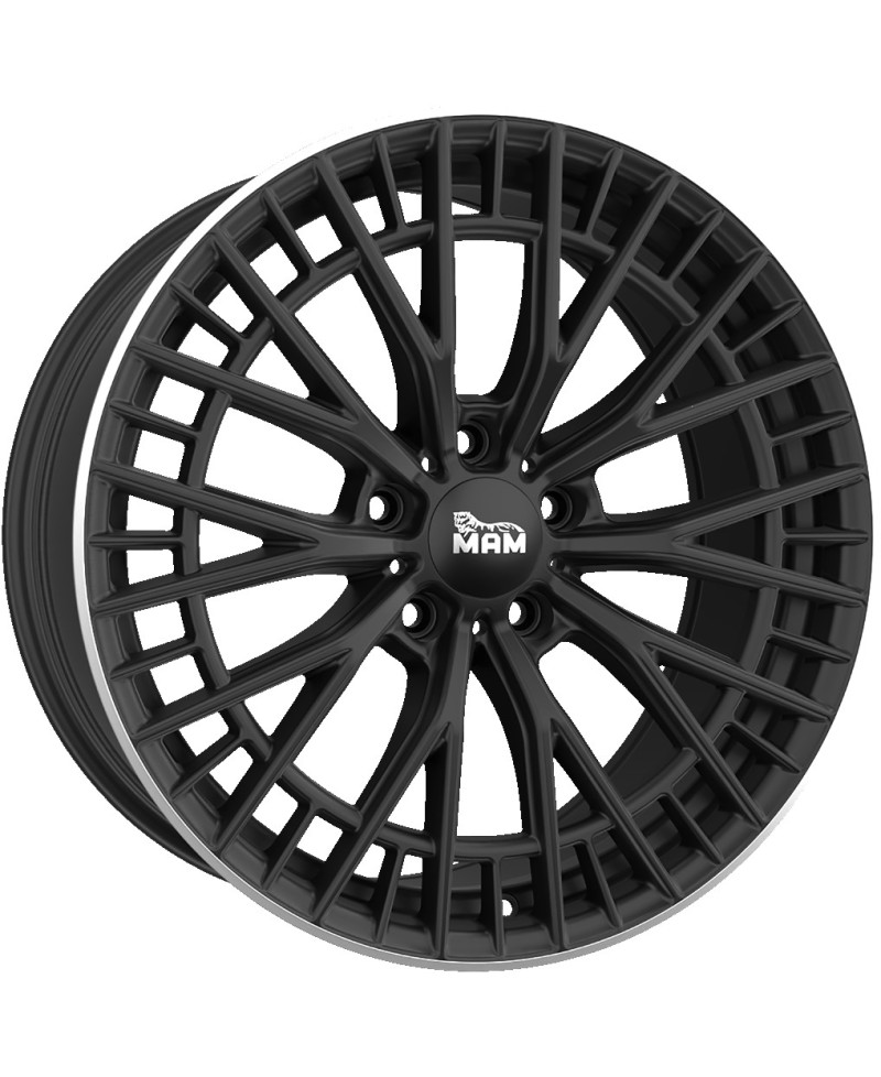 Jante ALU, MAM GT2 MATT BLACK LIP POLISH 8.5x19 5/ 120 ET35, Alésage 72.6