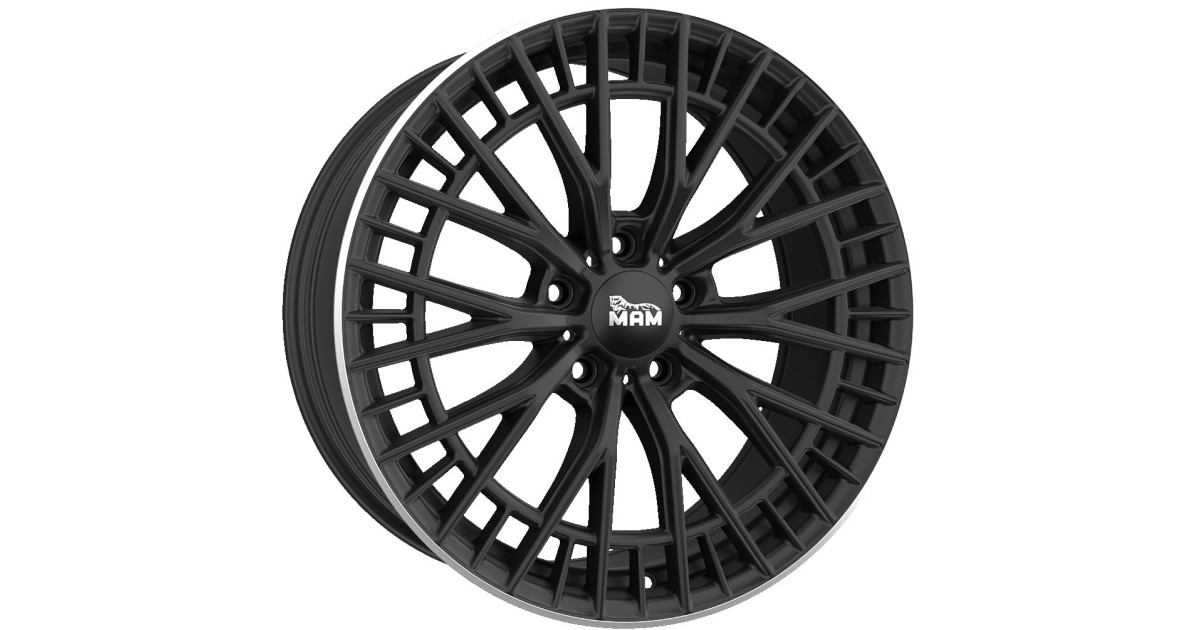Jante ALU, MAM GT2 MATT BLACK LIP POLISH 8.5x19 5/ 120 ET35, Alésage 72.6