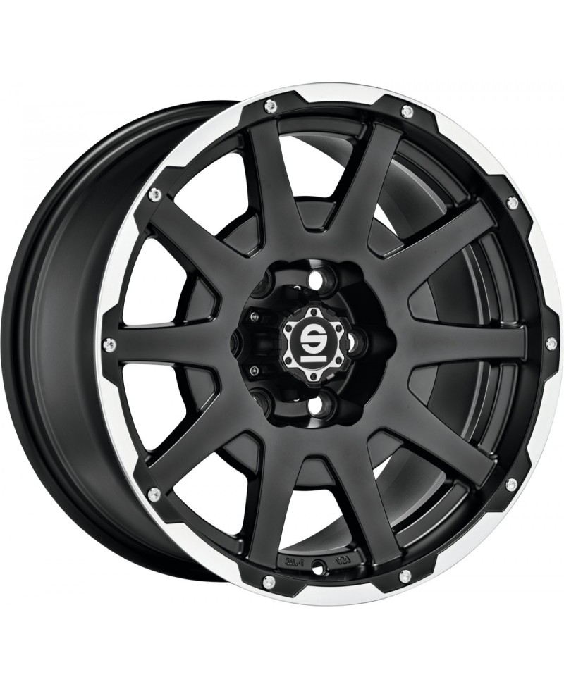 Jante ALU, Sparco Dakar matt black lip polished + rivets 8.5X18 6/ 139.7 ET27, Alésage 106.1