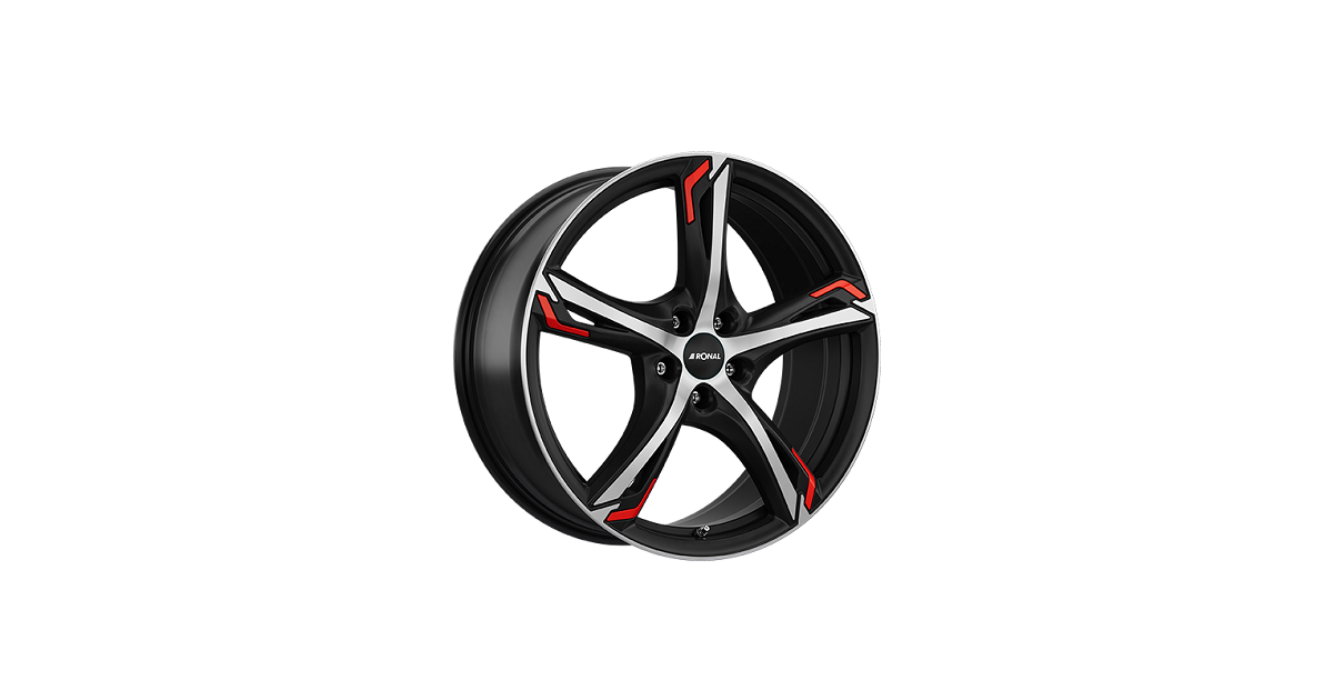 Jante ALU, Ronal R62RED/JBMFK/35 JETBLACK-MATT-FRONTKOPIERT, 7.50X18 5/112 ET35, Alésage 76