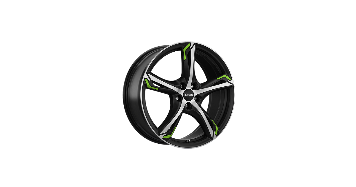 Jante ALU, Ronal R62GRE/JBMFK/45 JETBLACK-MATT-FRONTKOPIERT, 7.50X18 5/114.30 ET45, Alésage 82