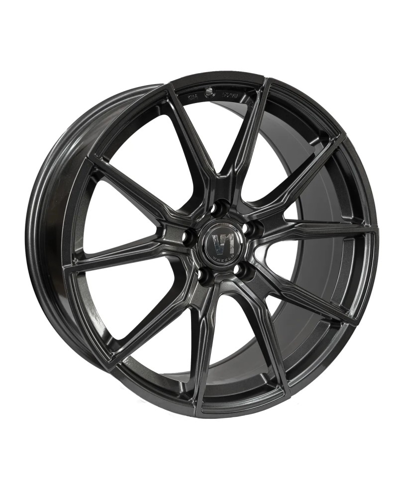 Jante ALU, V1 Wheels - V1 daytona grau lackiert 8.5X19 5/ 112 ET45 , Alésage 66.6