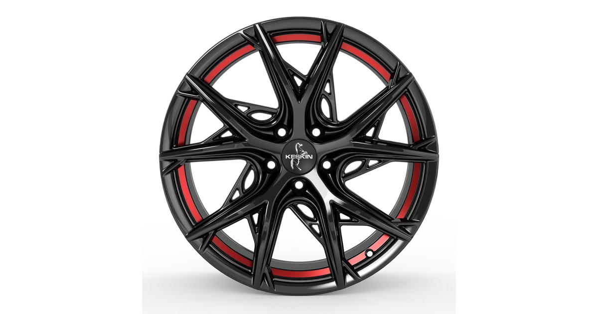 Jante ALU, Keskin Tuning KT24 BLACK PAINTED RED INSIDE 8.5x19 5/ 114.3 ET45, Alésage 72.6