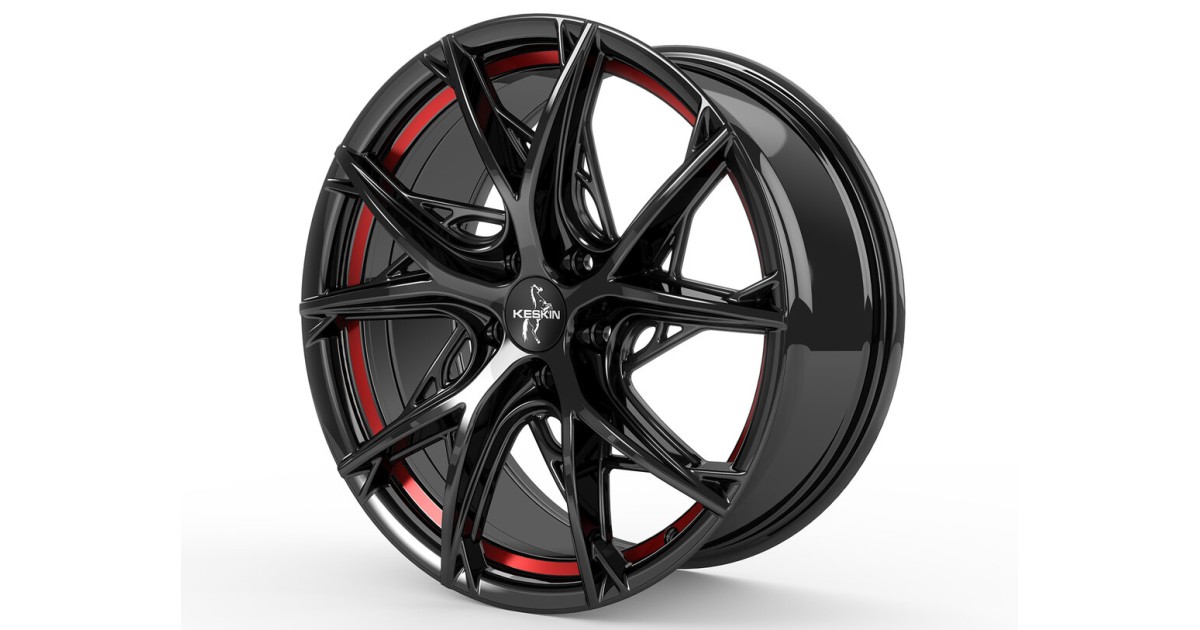Jante ALU, Keskin Tuning KT24 BLACK PAINTED RED INSIDE 8.5x19 5/ 114.3 ET45, Alésage 72.6