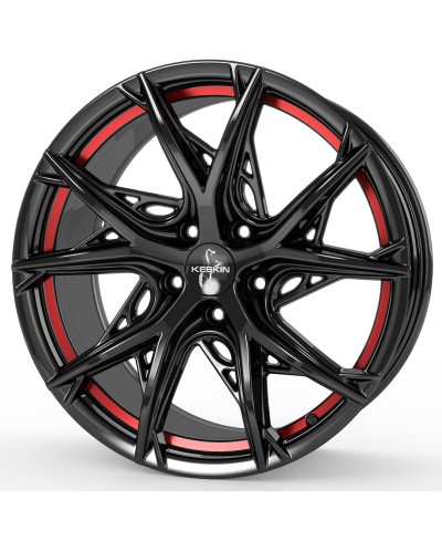 Jante ALU, Keskin Tuning KT24C BLACK PAINTED RED INSIDE 8.5x19 5/114.3 ET35, Alésage 72.6