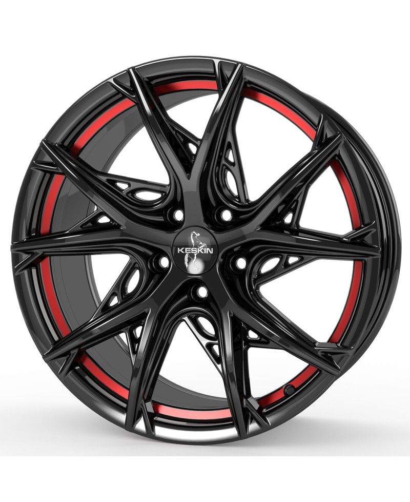 Jante ALU, Keskin Tuning KT24C BLACK PAINTED RED INSIDE 8.5x19 5/114.3 ET35, Alésage 72.6