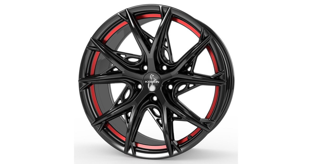 Jante ALU, Keskin Tuning KT24C BLACK PAINTED RED INSIDE 8.5x19 5/114.3 ET35, Alésage 72.6