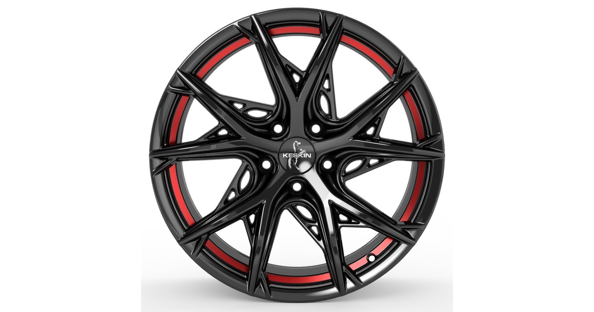 Jante ALU, Keskin Tuning KT24C BLACK PAINTED RED INSIDE 8.5x19 5/114.3 ET35, Alésage 72.6