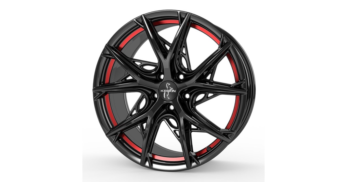 Jante ALU, Keskin Tuning KT24 BLACK PAINTED RED INSIDE 8.5x19 5/ 112 ET30, Alésage 66.6