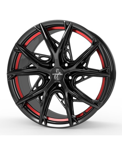 Jante ALU, Keskin Tuning KT24 BLACK PAINTED RED INSIDE 8.5x19 5/ 108 ET40, Alésage 72.6