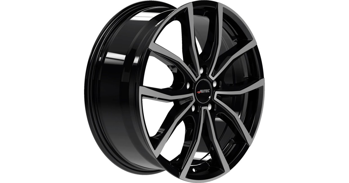 Jante Alu Autec Vidron Noir , Face polie 7,5x19 5x108 ET50  , Alésage 63.4