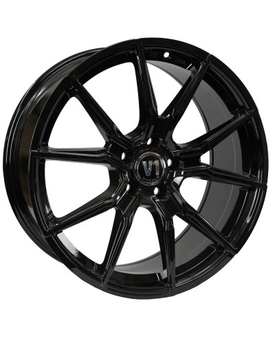 Jante ALU, V1 Wheels V1 Noir brillant laqué 8X18 5/ 120 ET35 , Alésage 72.6