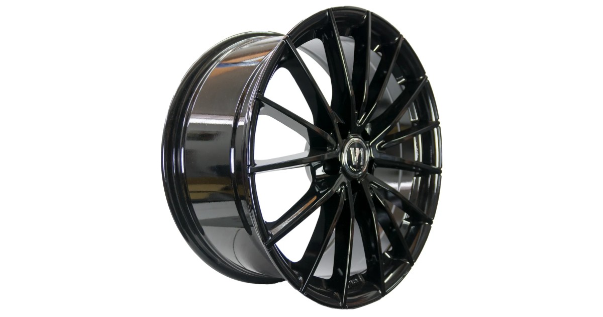 Jante ALU, V1 Wheels V2 Noir brillant laqué 8.5X19 5/ 112 ET35 , Alésage 66.6
