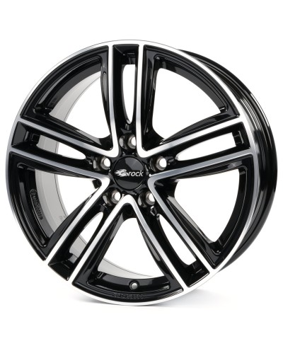 Jante Alu RC Design RC27  Noir brillant , Face polie 6,5x17 5x114.3 ET32 , Alésage 66.1