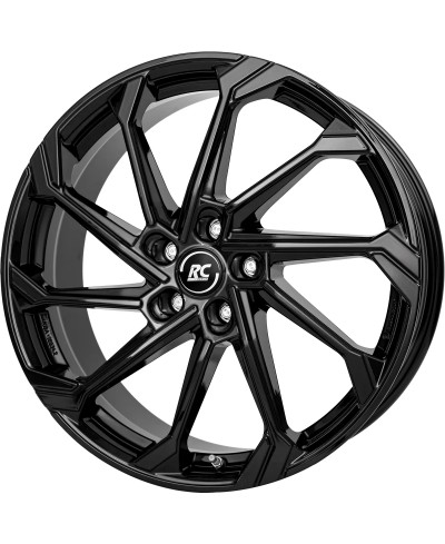 Jante Alu RC Design RC36 Noir brillant laqué 7,5x19 5x108 ET43,5  , Alésage 63.4