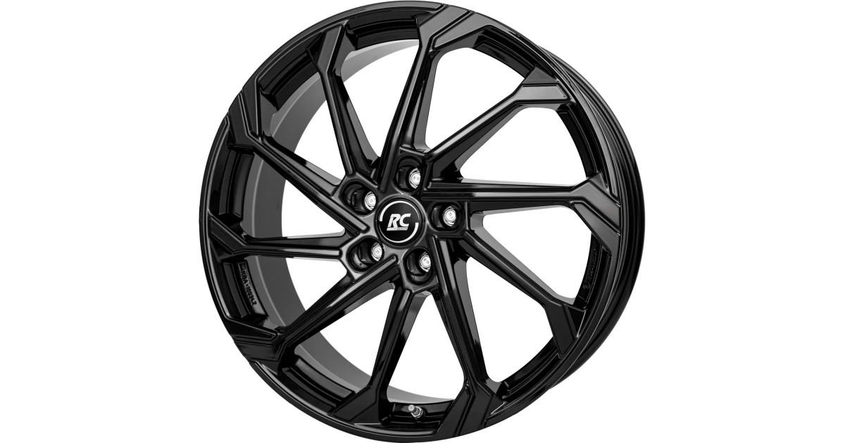 Jante Alu RC Design RC36 Noir brillant laqué 7,5x19 5x108 ET43,5  , Alésage 63.4
