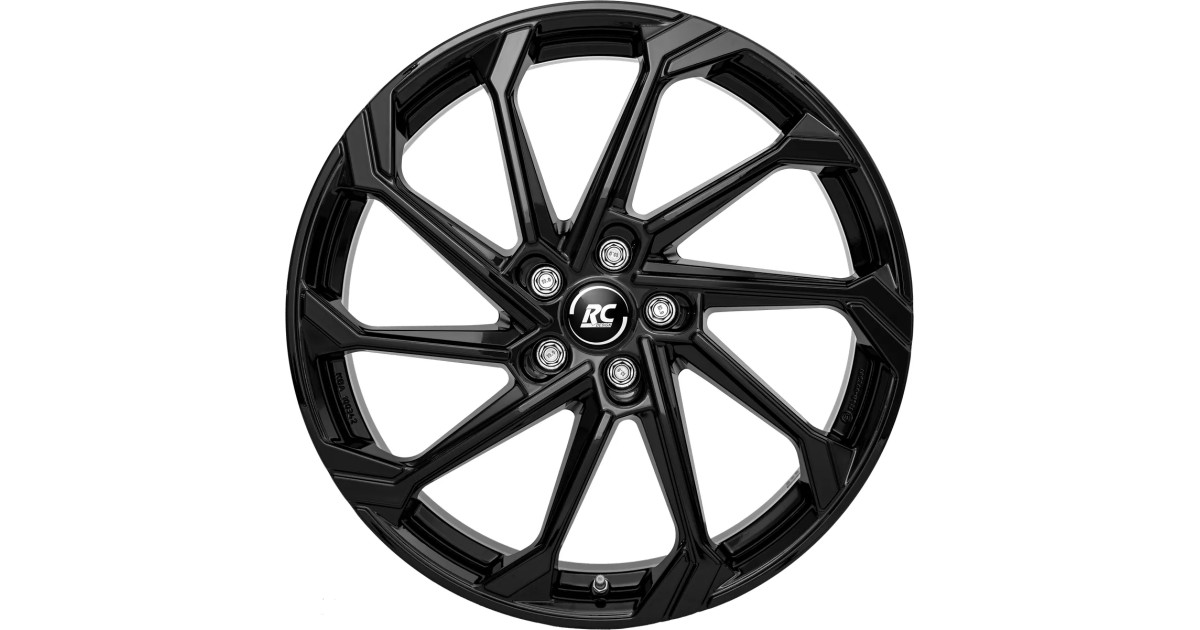 Jante Alu RC Design RC36 Noir brillant laqué 7,5x19 5x108 ET43,5  , Alésage 63.4