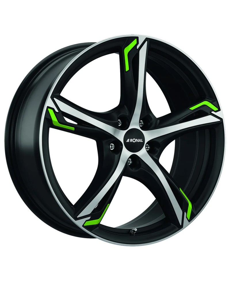 Jante ALU, Ronal R62 Green Jetblack mat-Face polie 7.5X18 5/ 112 ET51, Alésage 76