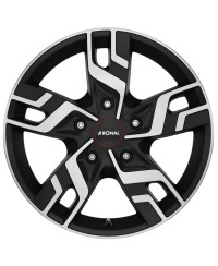 Jante ALU, Ronal R64 Jetblack-matt-Face polie 7X17 5/ 108 ET46, Alésage 65.1
