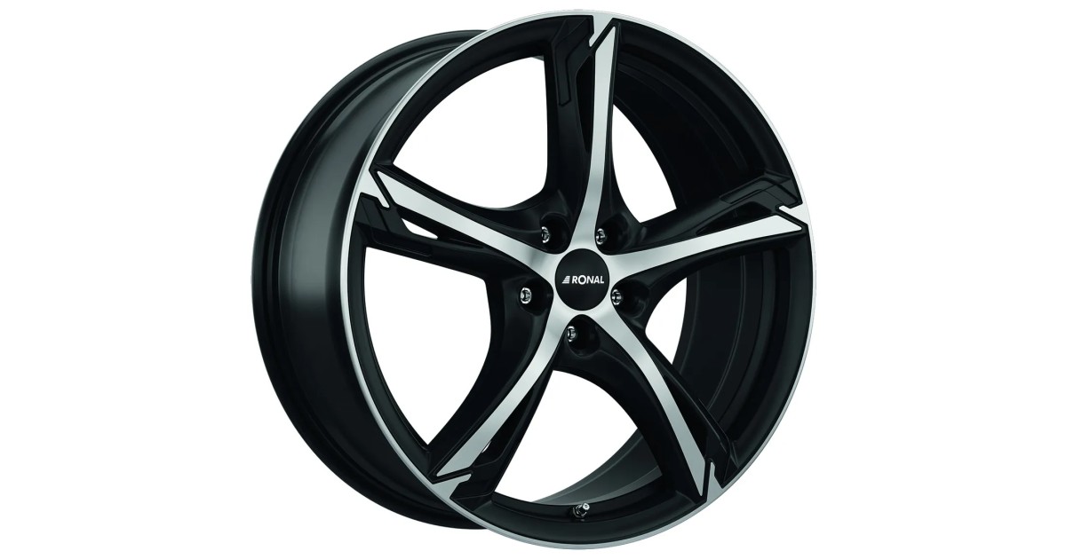 Jante ALU, Ronal R62 JETBLACK-MATT / Face polie 7.5X17 5/ 112 ET52, Alésage 76