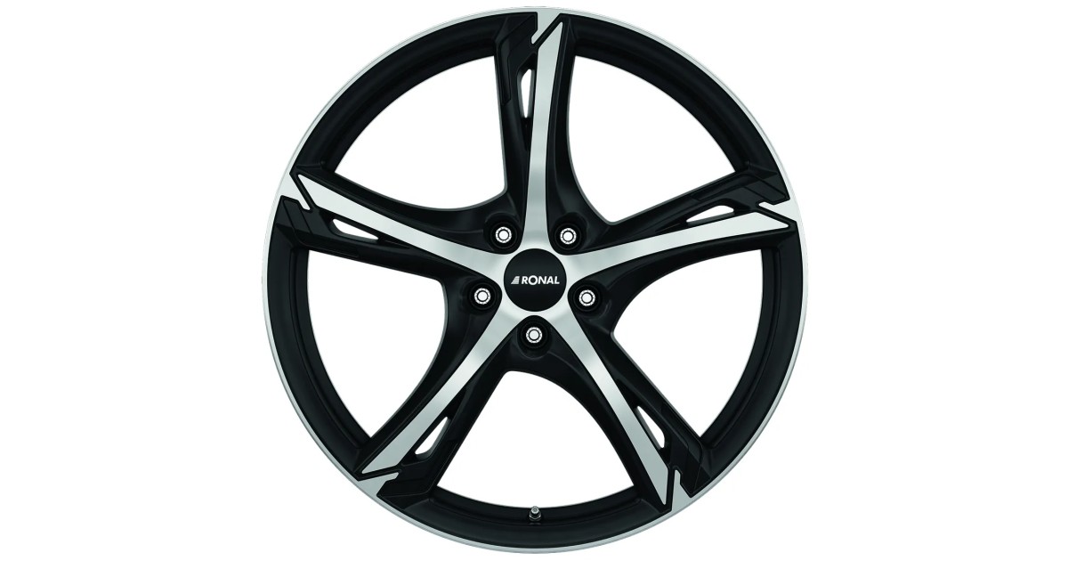 Jante ALU, Ronal R62 JETBLACK-MATT / Face polie 7.5X17 5/ 112 ET52, Alésage 76