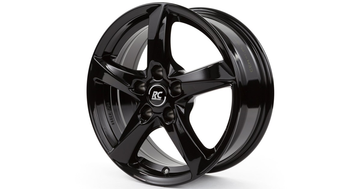 Jante Alu RC Design RC30 Noir brillant laqué 6,5x16 4x98 ET35  , Alésage 58.10