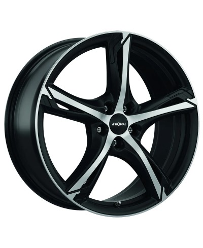 Jante ALU, Ronal R62 JETBLACK-MATT-FRONT POLISH 8X19 5/ 112 ET50, Alésage 76