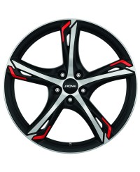 Jante ALU, Ronal R62 RED JETBLACK-MATT- FRONT POLISH 8X19 5/ 112 ET45, Alésage 76