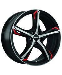 Jante ALU, Ronal R62 RED JETBLACK-MATT- FRONT POLISH 8X19 5/ 112 ET45, Alésage 76