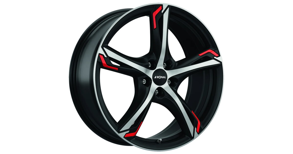 Jante ALU, Ronal R62 RED JETBLACK-MATT- FRONT POLISH 8X19 5/ 112 ET45, Alésage 76