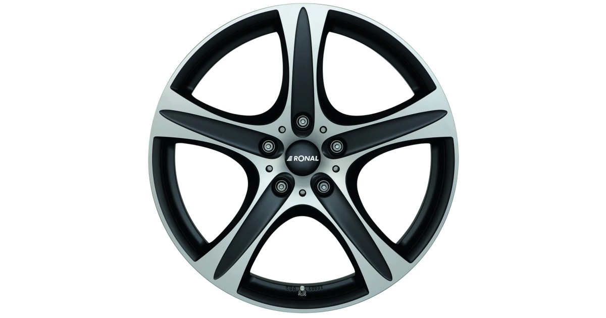Jante ALU, Ronal R55 SUV Noit mat , Face polie 9X19 5/ 112 ET30, Alésage 76