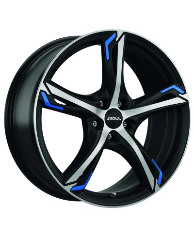 Jante ALU, Ronal R62 Blue Jetblack , Front polish 7.5X18 5/ 112 ET51, Alésage 76