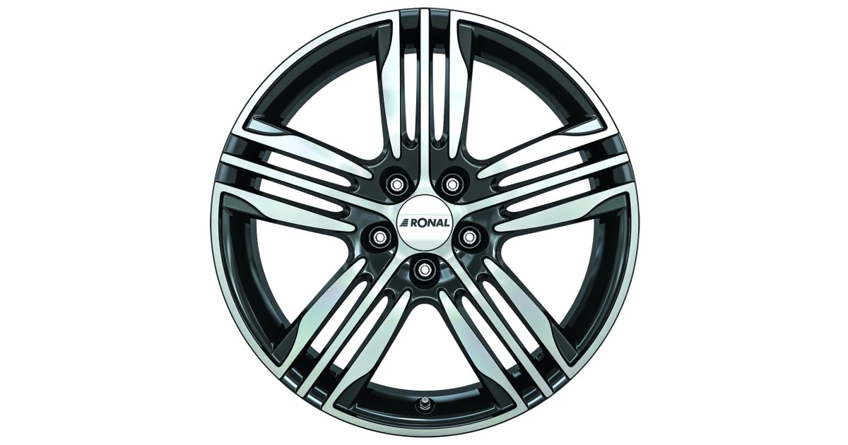 Jante ALU, Ronal R57 Noir , Face polie 7.5X17 5/ 114.3 ET40, Alésage 82