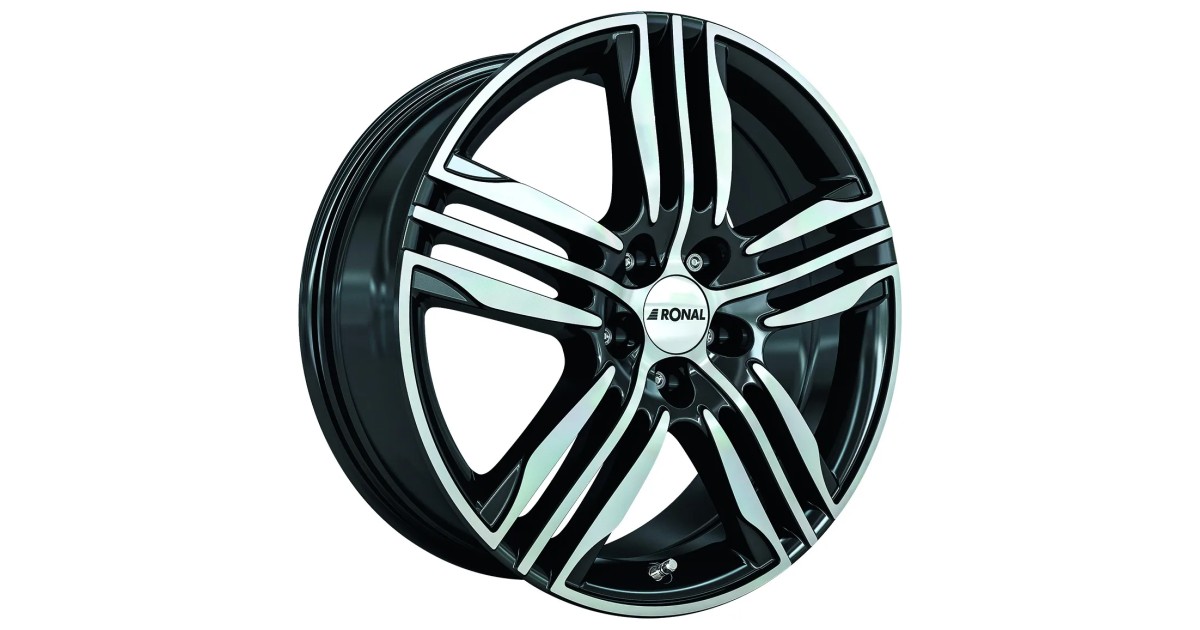 Jante ALU, Ronal R57 Noir , Face polie 7.5X17 5/ 114.3 ET40, Alésage 82