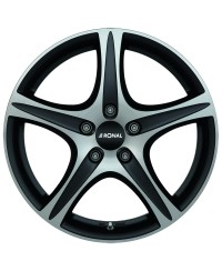 Jante ALU, Ronal R56 Noir mat , Face polie 7.5X19 5/ 112 ET33, Alésage 66.6